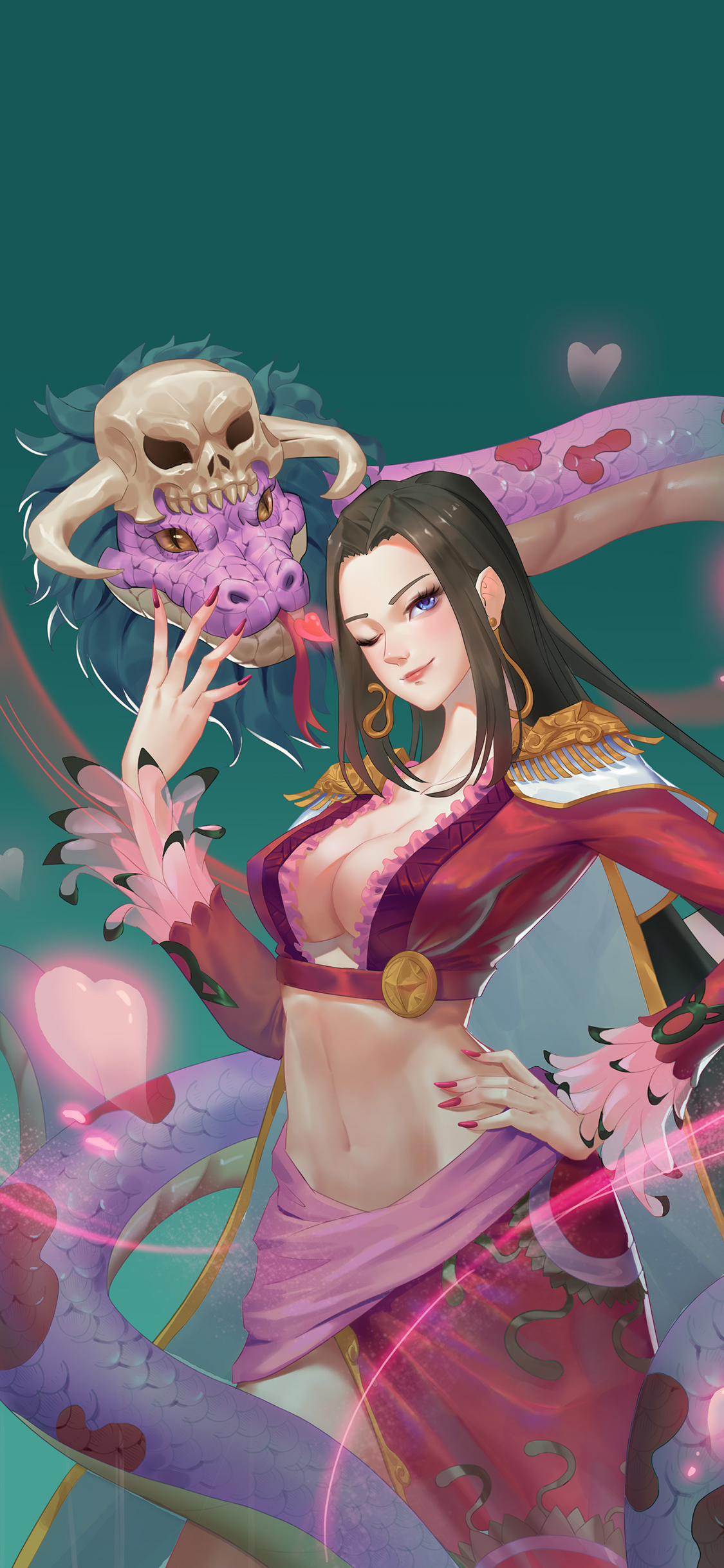 [2436×1125]日漫 海贼王 女帝 同人版 插画 苹果手机动漫壁纸图片