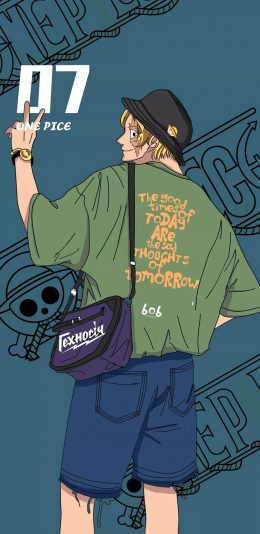 [2436x1125]日漫 海贼王 山治 one pice 苹果手机动漫壁纸图片
