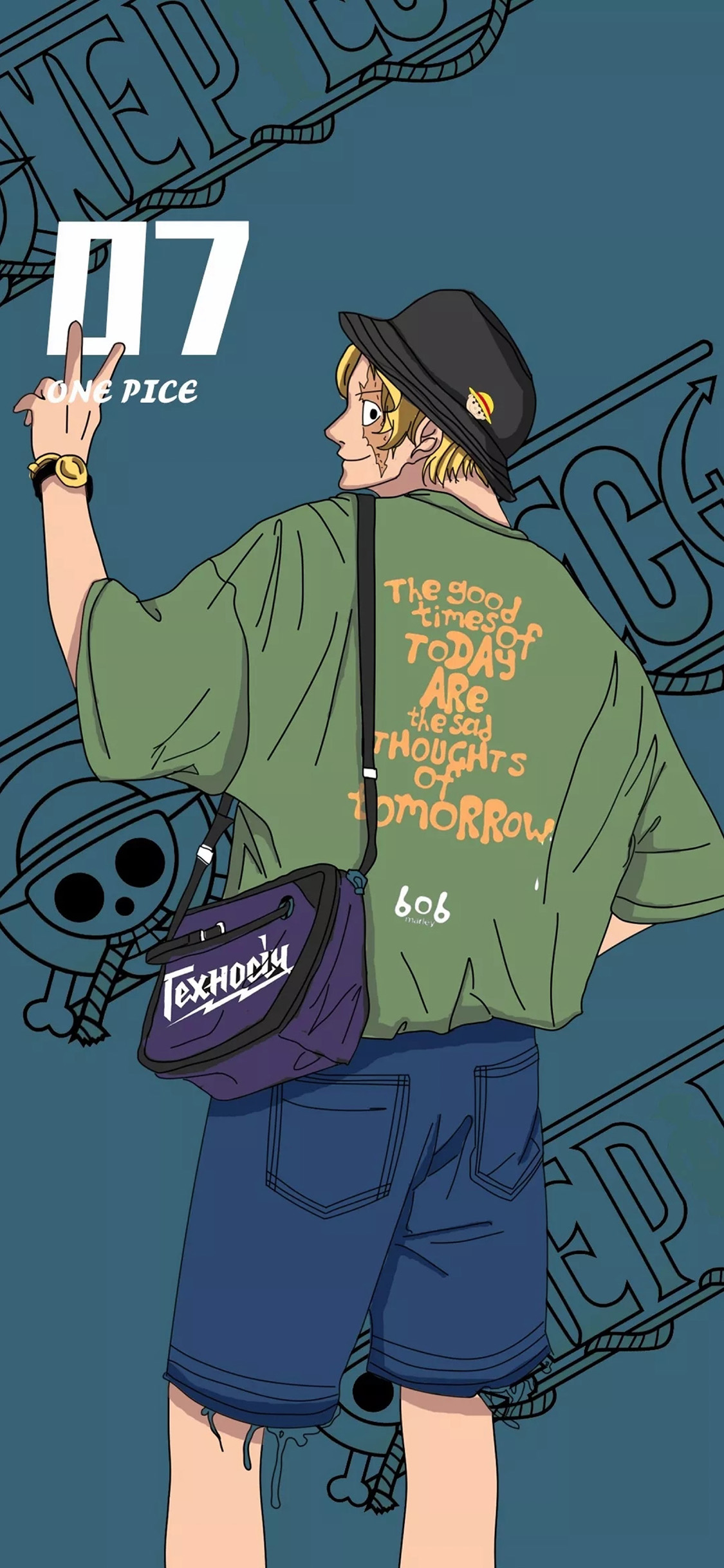 [2436×1125]日漫 海贼王 山治 one pice 苹果手机动漫壁纸图片