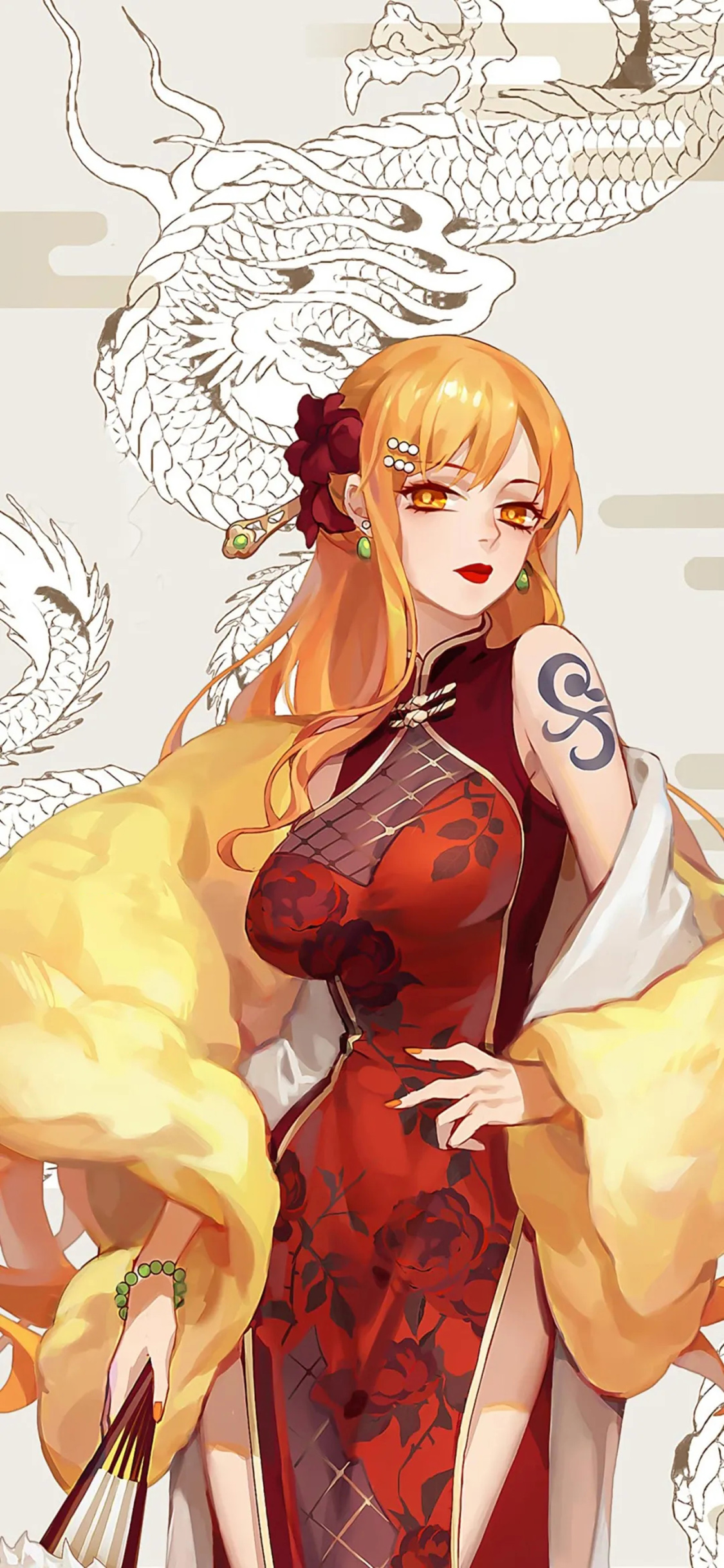 [2436×1125]日漫 海贼王 成员 娜美（取自微博：毒药无形） 苹果手机动漫壁纸图片