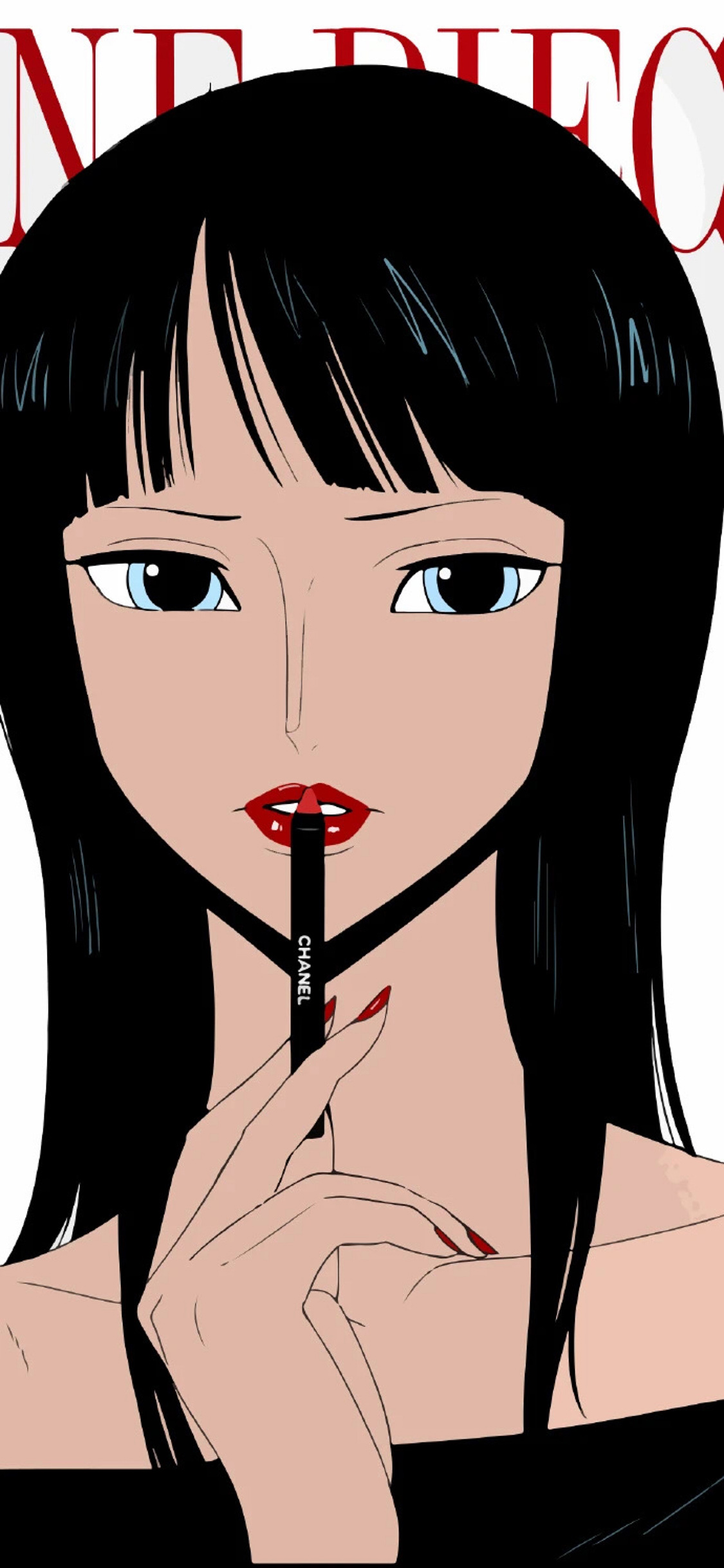 [2436×1125]日漫 海贼王 成员 罗宾 苹果手机动漫壁纸图片