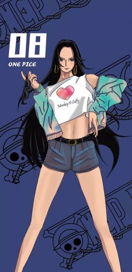 [2436x1125]日漫 海贼王 波雅·汉库 女帝 one pice 苹果手机动漫壁纸图片