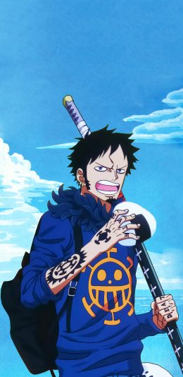 [2436x1125]日漫 海贼王 特拉法尔加·罗 船长 苹果手机动漫壁纸图片