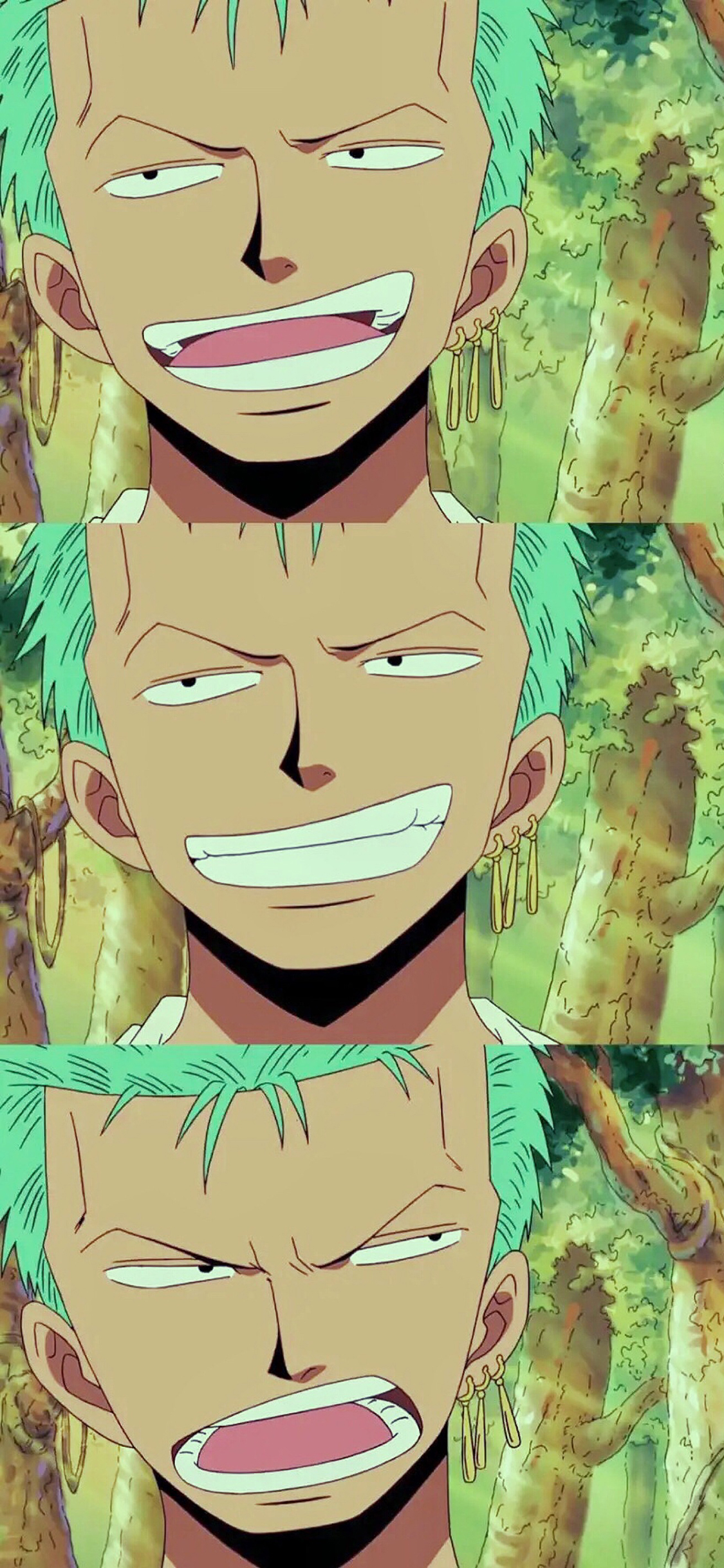 [2436×1125]日漫 海贼王 索隆 分屏 苹果手机动漫壁纸图片