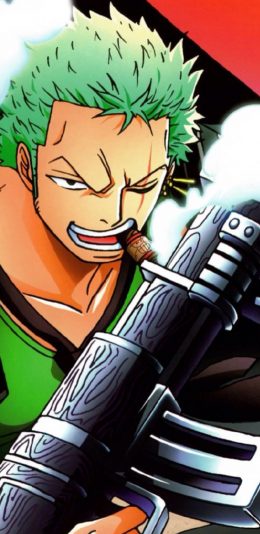 [2436x1125]日漫 海贼王 索隆 机枪 苹果手机动漫壁纸图片