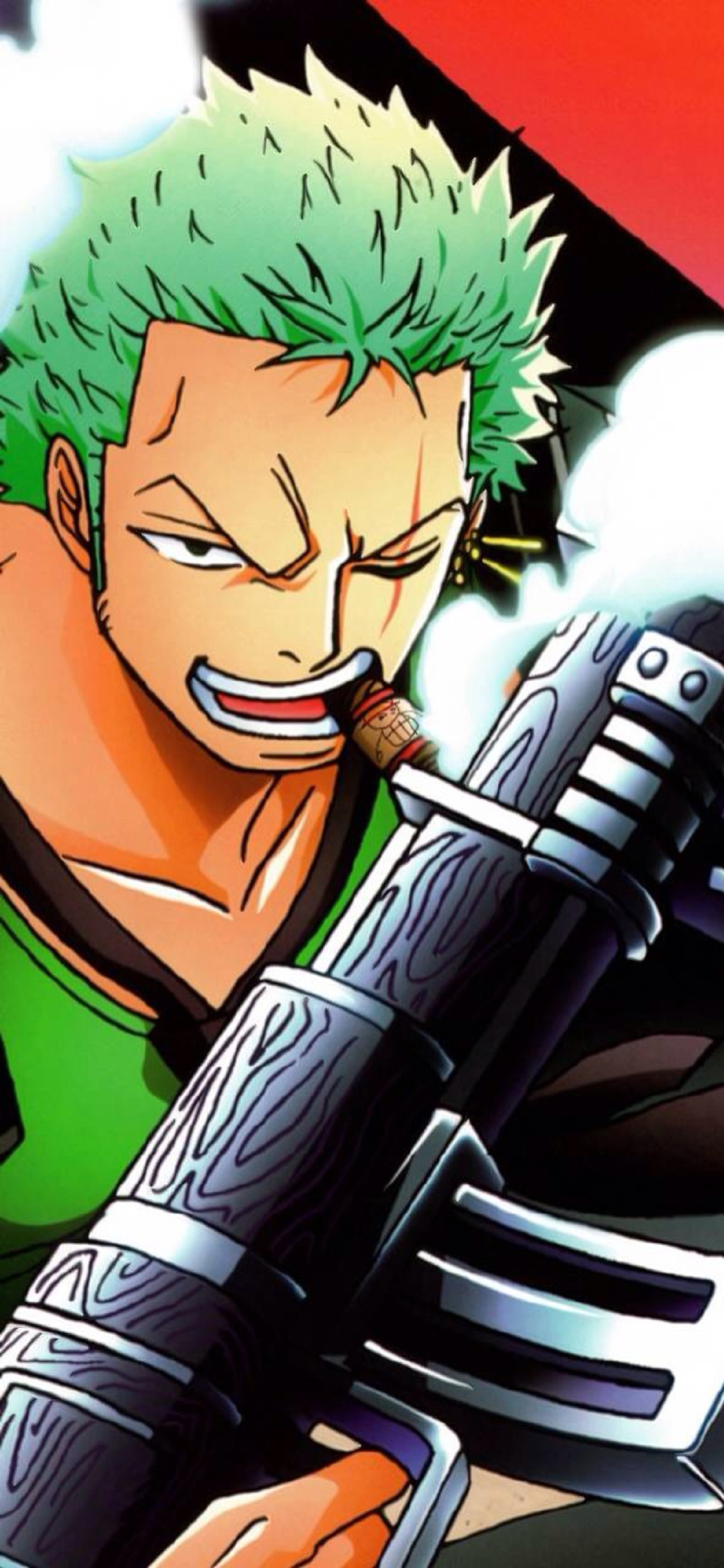 [2436×1125]日漫 海贼王 索隆 机枪 苹果手机动漫壁纸图片