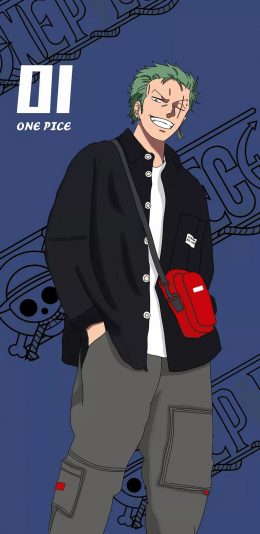 [2436x1125]日漫 海贼王 索隆 绿藻头 one pice 苹果手机动漫壁纸图片