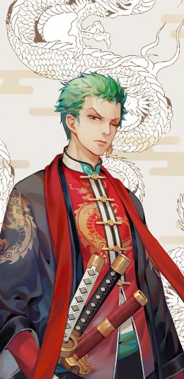 [2436x1125]日漫 海贼王 绿藻头 索隆（取自微博：毒药无形） 苹果手机动漫壁纸图片