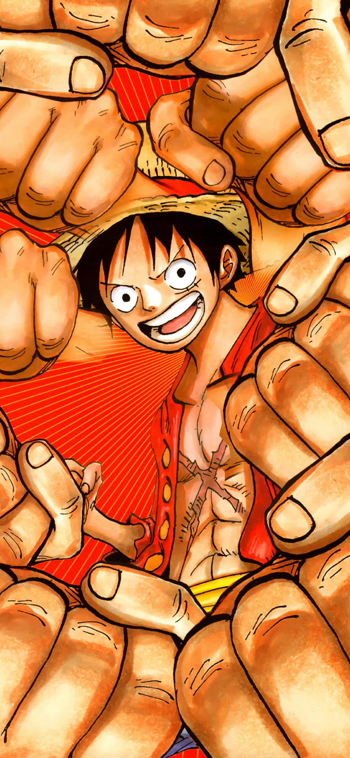 [2436×1125]日漫 海贼王 路飞 鲁夫 苹果手机动漫壁纸图片