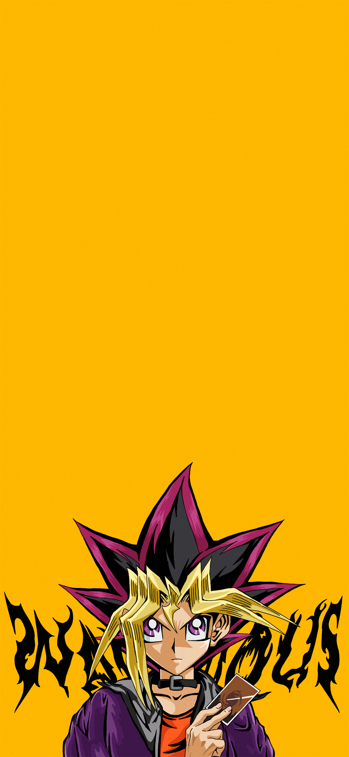 [2436×1125]日漫 游戏王 主角 武藤 苹果手机动漫壁纸图片