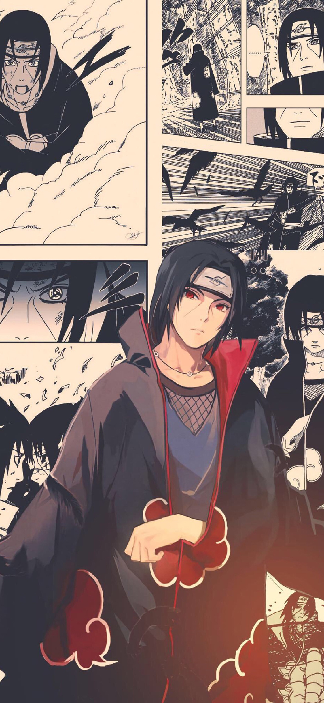 [2436×1125]日漫 火影忍者 宇智波鼬 苹果手机动漫壁纸图片