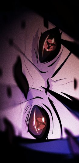 [2436x1125]日漫 火影忍者 血轮眼 佐助 苹果手机动漫壁纸图片