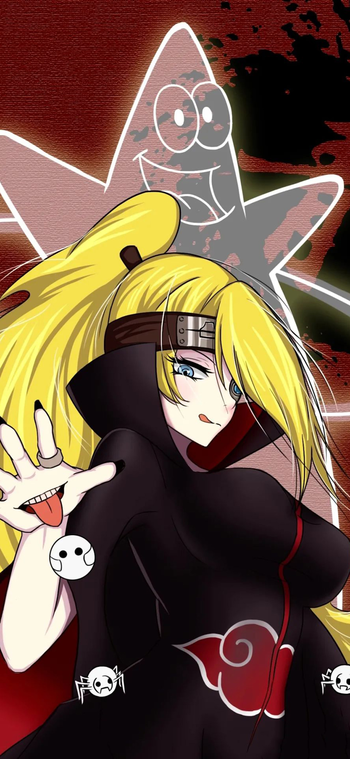 [2436×1125]日漫 火影忍者 迪达拉 cos 苹果手机动漫壁纸图片