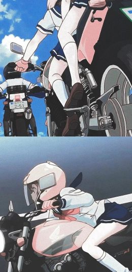 [2436x1125]日漫 爆音少女 机车 二次元 苹果手机动漫壁纸图片