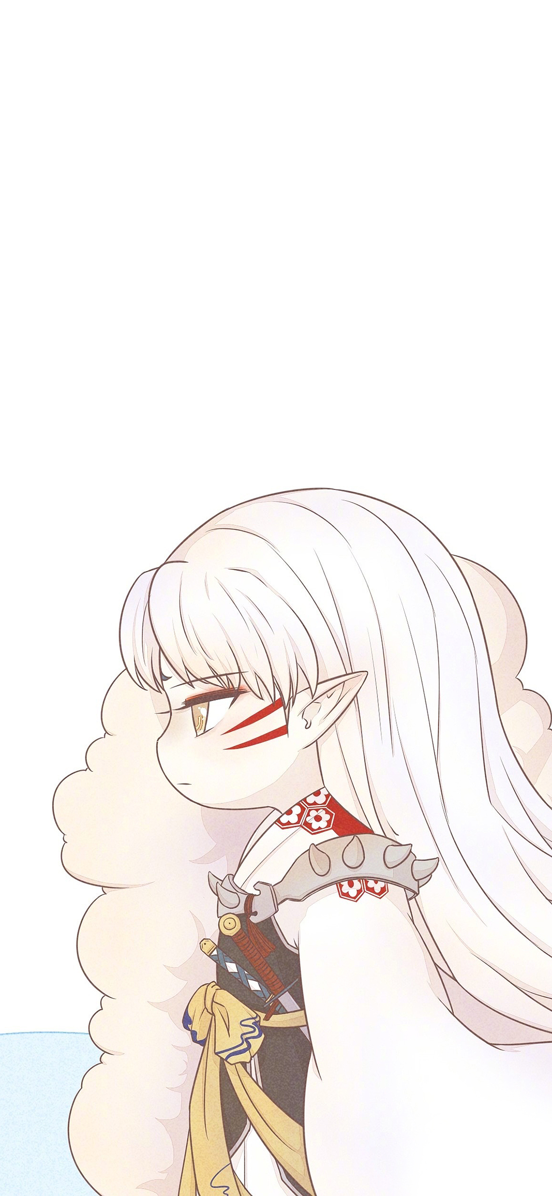 [2436×1125]日漫 犬夜叉 杀生丸 卡通 苹果手机动漫壁纸图片