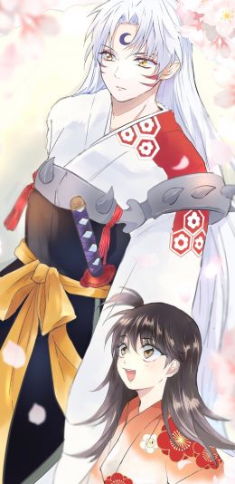 [2436x1125]日漫 犬夜叉 杀生丸 阿玲 苹果手机动漫壁纸图片