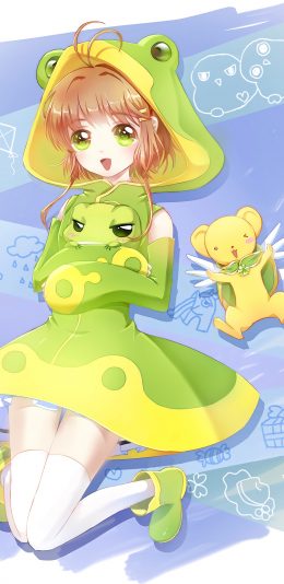 [2436x1125]日漫 百变小樱 小可 青蛙 苹果手机动漫壁纸图片