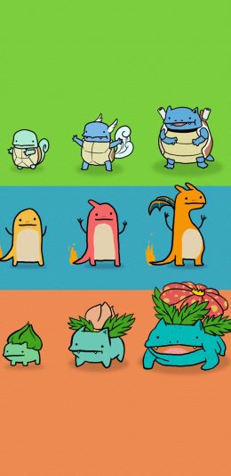 [2436x1125]日漫 神奇宝贝 杰尼龟 妙蛙花 苹果手机动漫壁纸图片