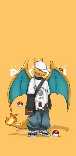 [2436x1125]日漫 精灵宝可梦 喷火龙 潮流 苹果手机动漫壁纸图片