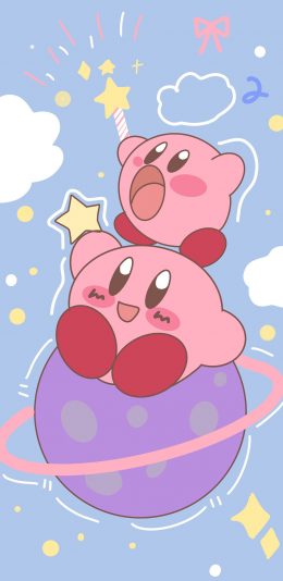 [2436x1125]日漫 精灵宝可梦 星之卡比 粉色 苹果手机动漫壁纸图片