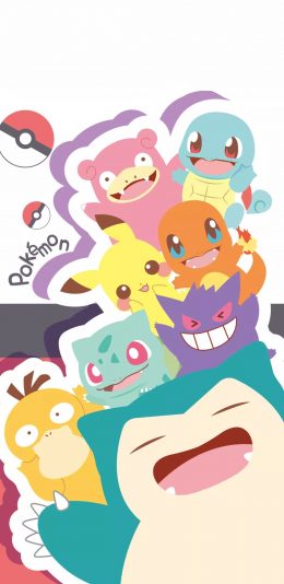 [2436x1125]日漫 精灵梦可宝 可达鸭 皮卡丘 苹果手机动漫壁纸图片