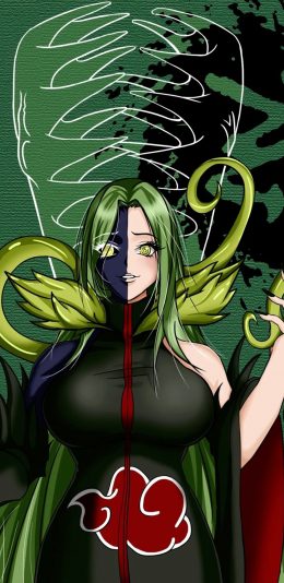 [2436x1125]日漫 绝 晓组织 火影忍者 绿 cos 苹果手机动漫壁纸图片