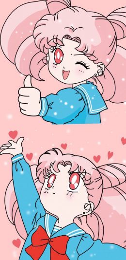 [2436x1125]日漫 美少女战士 小小兔 月野兔 苹果手机动漫壁纸图片