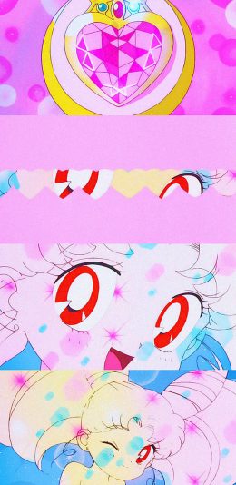 [2436x1125]日漫 美少女战士 小小兔 月野兔 粉色 苹果手机动漫壁纸图片