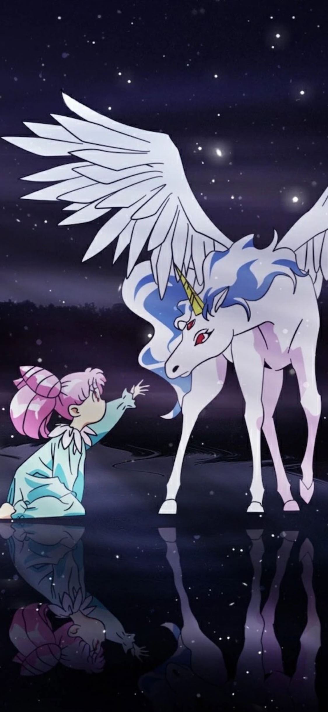 [2436×1125]日漫 美少女战士 白马 梦幻 苹果手机动漫壁纸图片