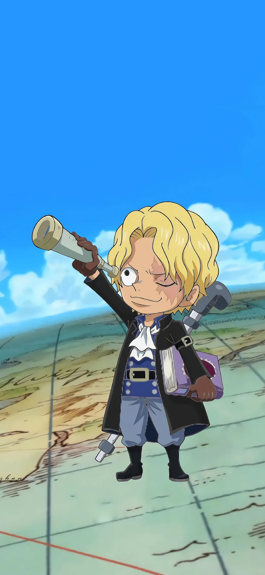 [2436×1125]日漫 萨博  海贼王 革命军 苹果手机动漫壁纸图片