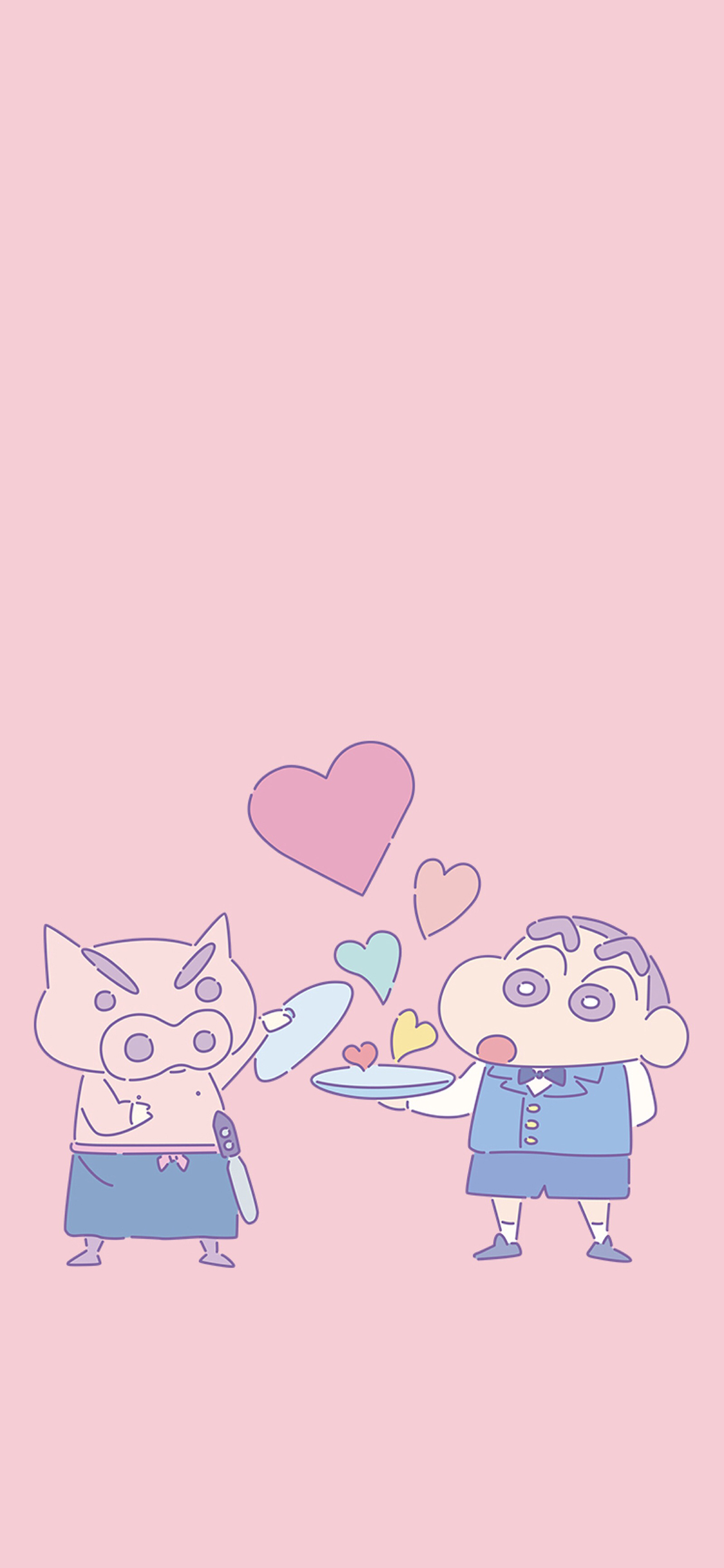 [2436×1125]日漫 蜡笔小新 小猪 苹果手机动漫壁纸图片