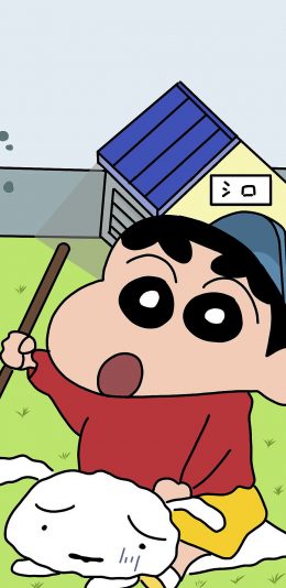 [2436x1125]日漫 蜡笔小新 小白 苹果手机动漫壁纸图片