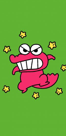 [2436x1125]日漫 蜡笔小新 恐龙 卡通 苹果手机动漫壁纸图片