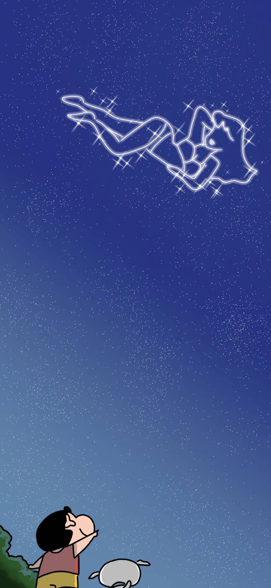 [2436×1125]日漫 蜡笔小新 新之助 小白 苹果手机动漫壁纸图片