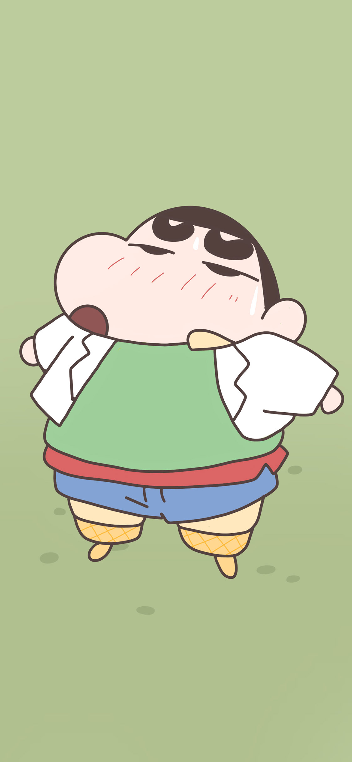 [2436×1125]日漫 蜡笔小新 藤野新之助 苹果手机动漫壁纸图片