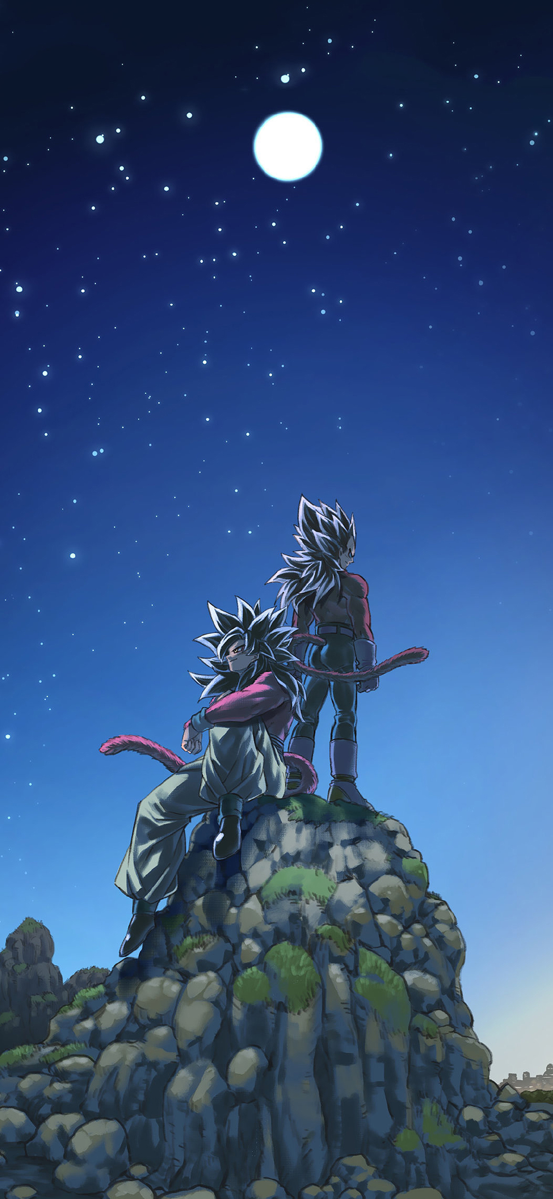 [2436×1125]日漫 龙珠 悟空 贝吉塔 苹果手机动漫壁纸图片