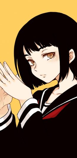 [2436x1125]日系 动漫 少女 水手服 苹果手机动漫壁纸图片