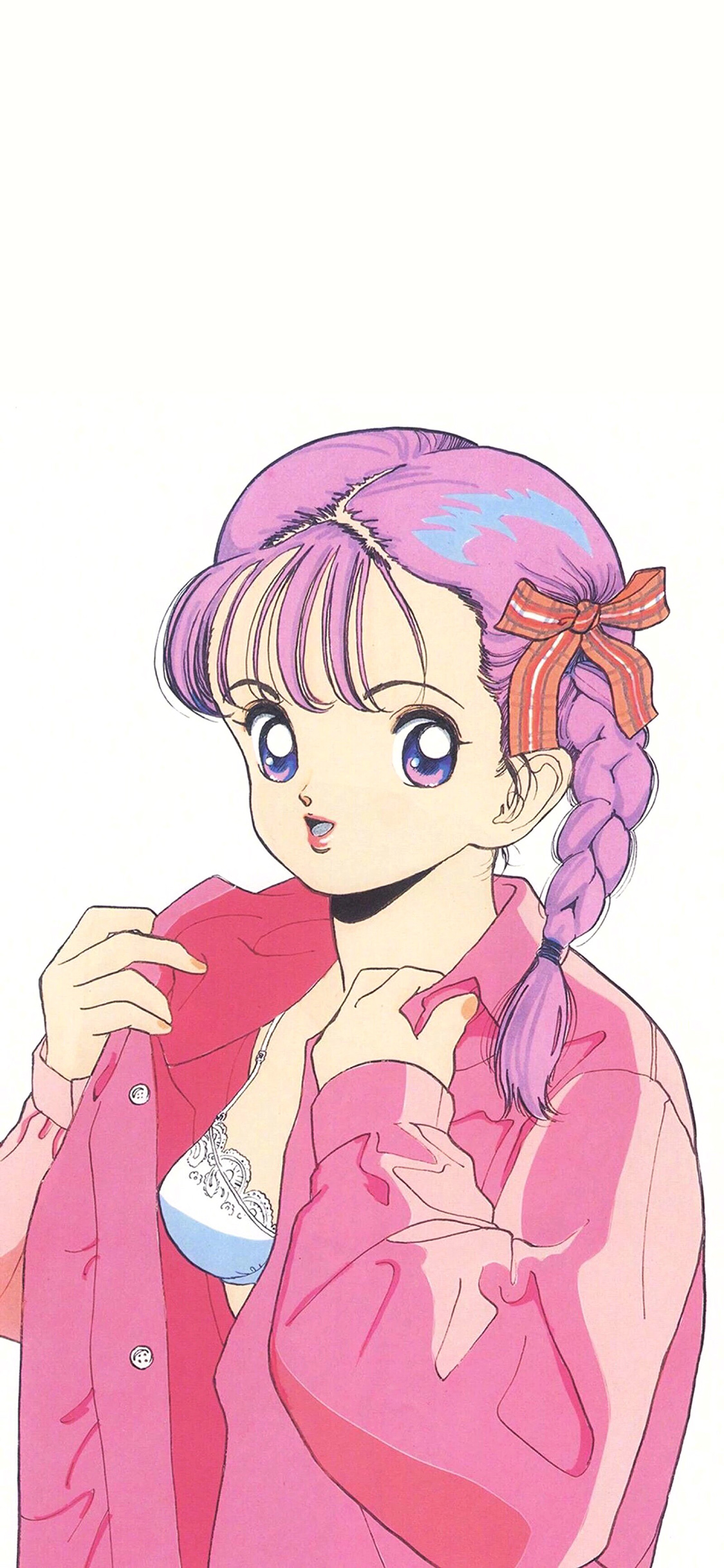 [2436×1125]日系 动漫 少女 粉色系 苹果手机动漫壁纸图片