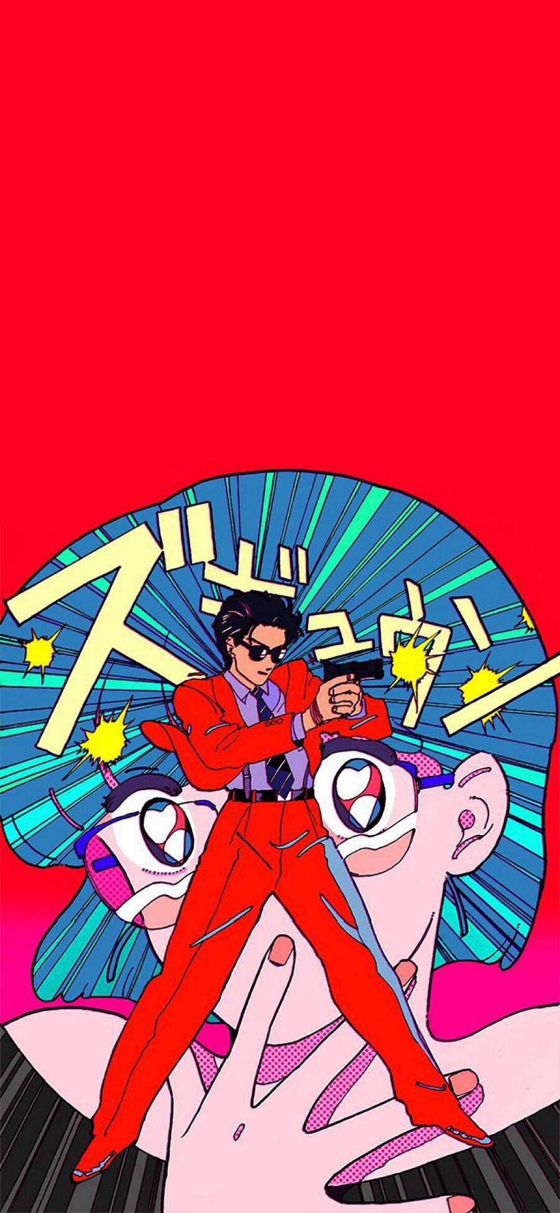 [2436×1125]日系 动漫 少年 枪支 苹果手机动漫壁纸图片