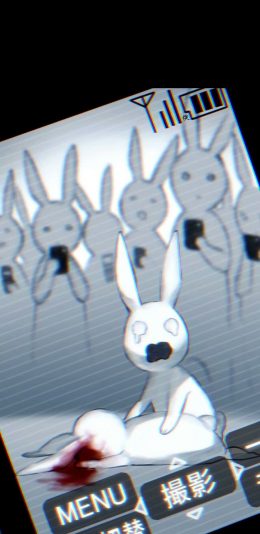 [2436x1125]日系 动漫 暗黑系 兔子 苹果手机动漫壁纸图片