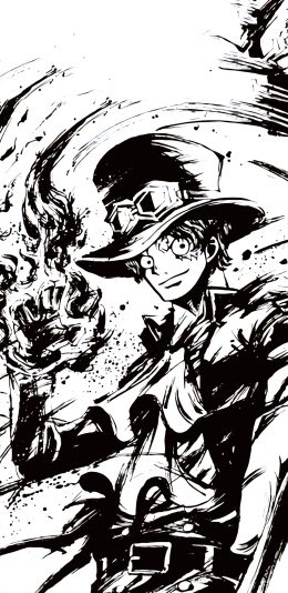 [2436x1125]日系 动漫 海贼王 萨博 苹果手机动漫壁纸图片