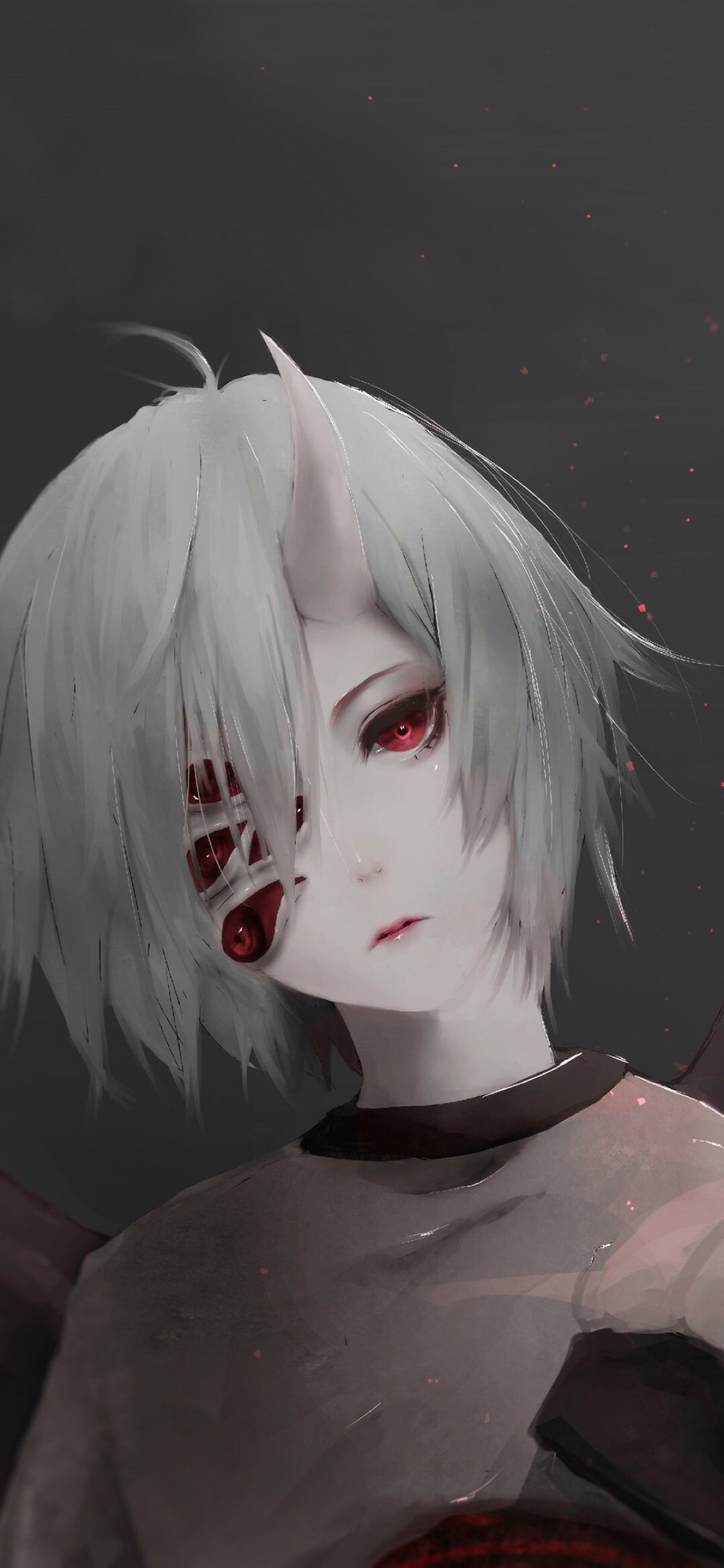 [2436×1125]日系 动漫少女 诡异 恐怖 暗黑 苹果手机动漫壁纸图片