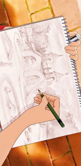 [2436x1125]日系 插图 手稿 绘画 苹果手机动漫壁纸图片