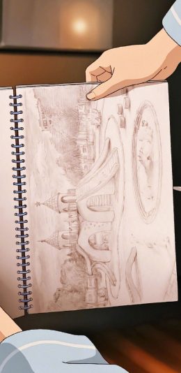 [2436x1125]日系 插图 本子 手绘 苹果手机动漫壁纸图片