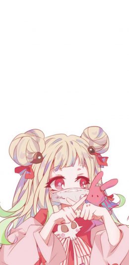 [2436x1125]日系 粉色 萝莉 二次元 苹果手机动漫壁纸图片