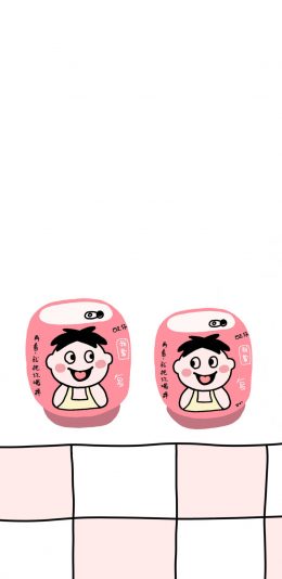 [2436x1125]旺仔 卡通 再看 就把你喝掉 苹果手机动漫壁纸图片