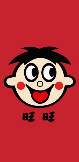 [2436x1125]旺仔 旺旺 卡通 红色 苹果手机动漫壁纸图片