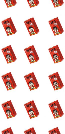 [2436x1125]旺仔 牛奶 卡通 平铺 苹果手机动漫壁纸图片