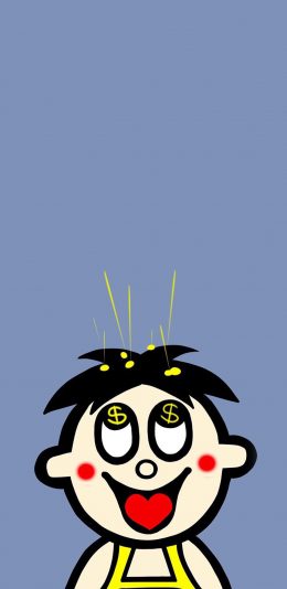 [2436x1125]旺仔 金钱 美元 符号 苹果手机动漫壁纸图片