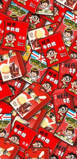 [2436x1125]旺仔牛奶 零食 卡通 浪味仙 苹果手机动漫壁纸图片